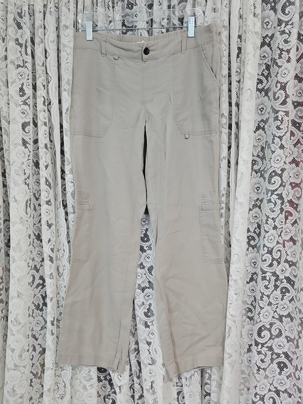 Happily Grey Linen Blend Cargo Pants Size Med